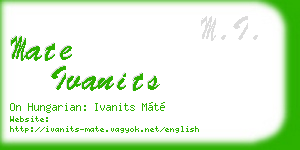 mate ivanits business card